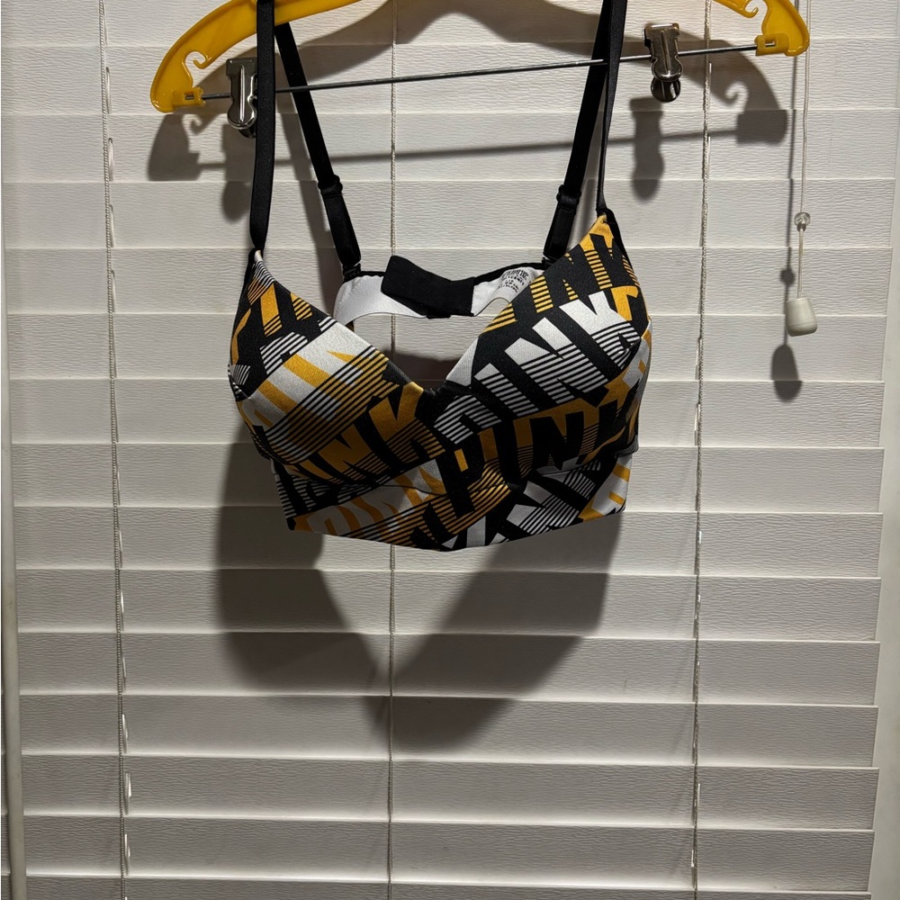 PINK Victoria's Secret Black and Yellow Bra